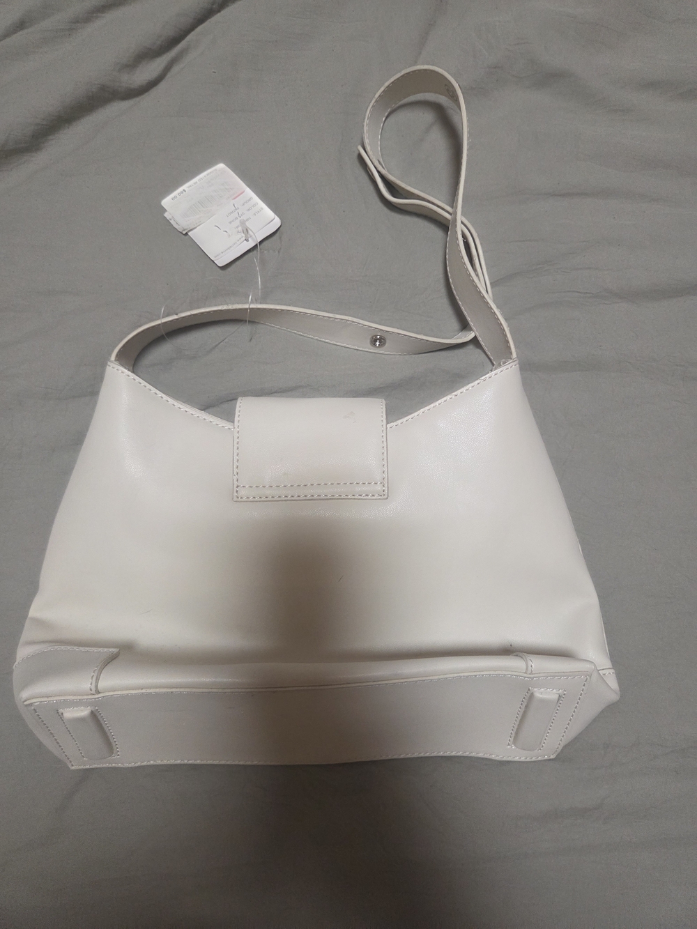 Liz Claiborne Cream Shoulder Bag - Smooth Faux Leather